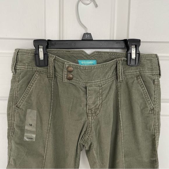 Abercrombie Girls Army Green Corduroy Crop Pants Size 12 NWT Fall Winter - Picture 3 of 5